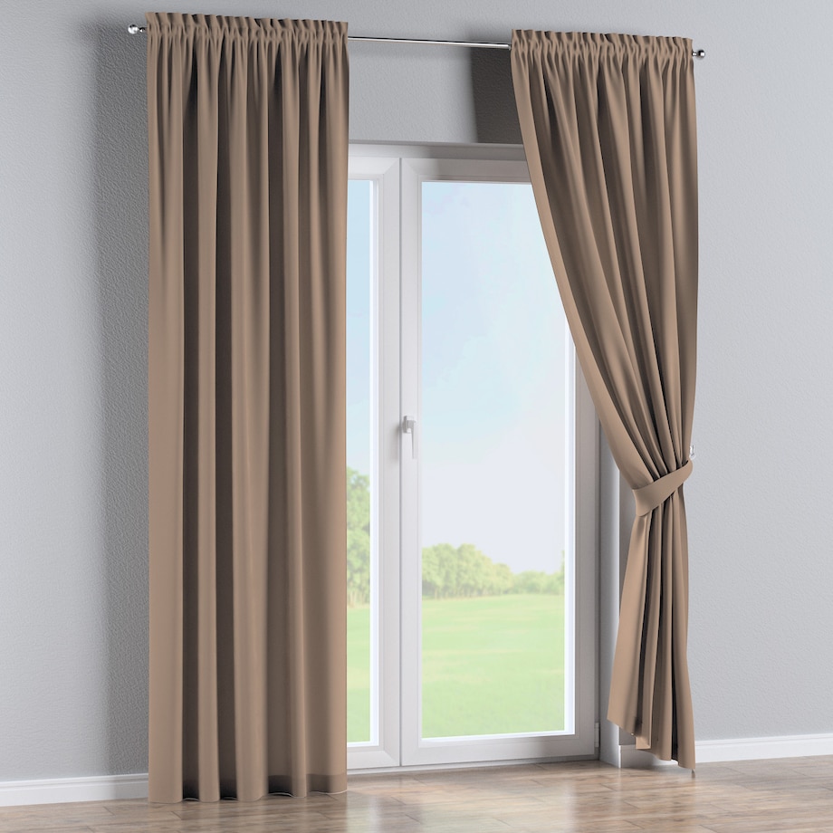 Zasłona na kanale z grzywką 1 szt. 130x260 mocca