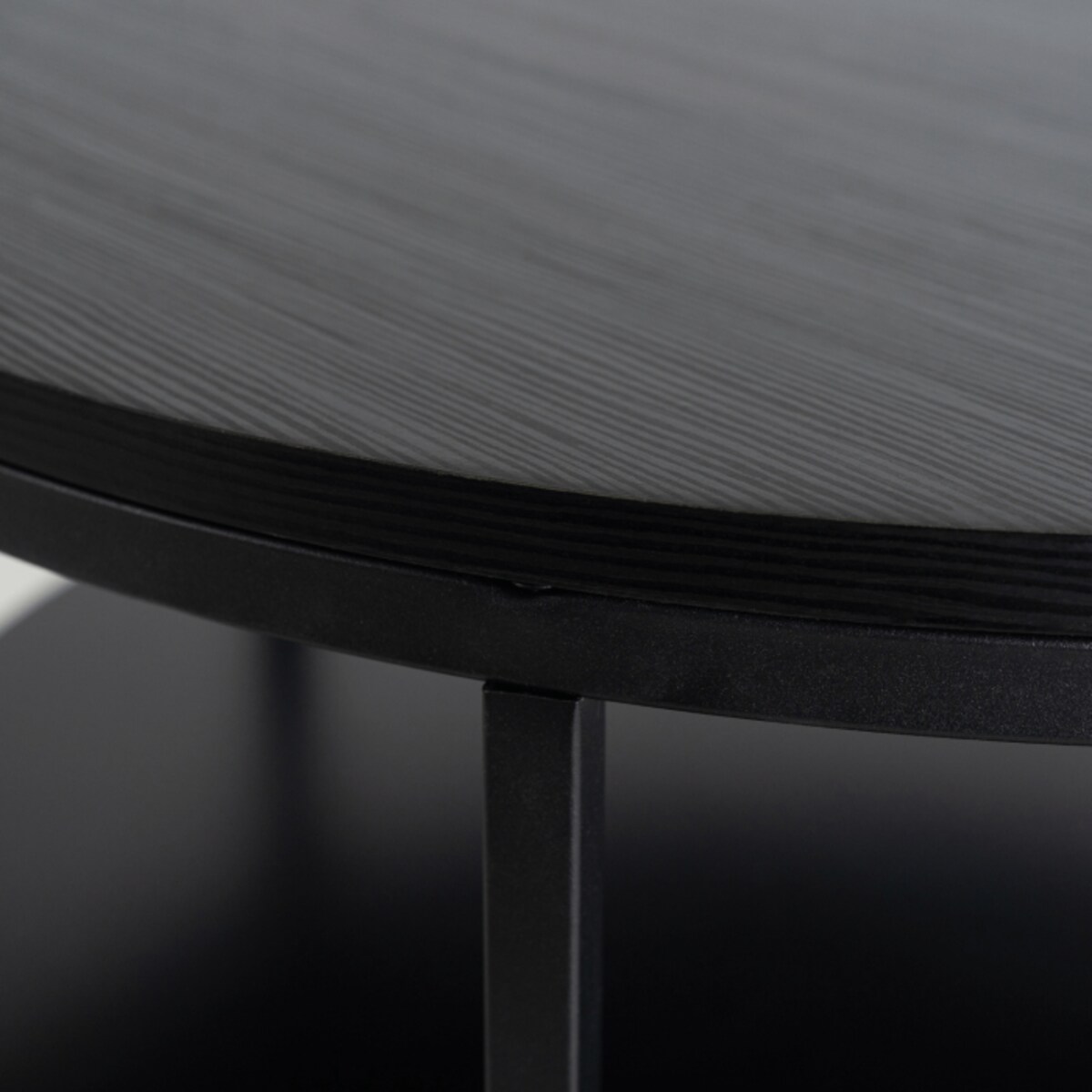 Stolik Kawowy Okrągły Loft Czarny Industrialny Ława Okrągła Czarna BEST