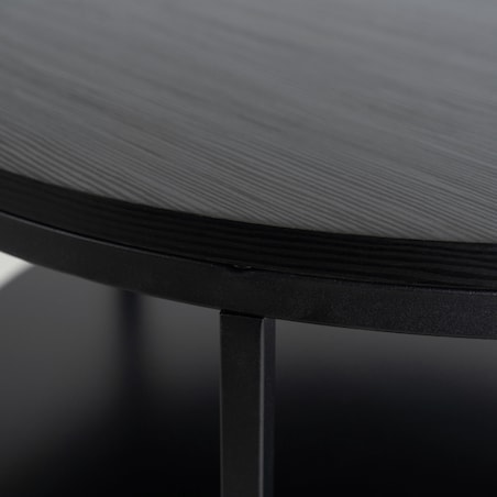 Stolik Kawowy Okrągły Loft Czarny Industrialny Ława Okrągła Czarna BEST