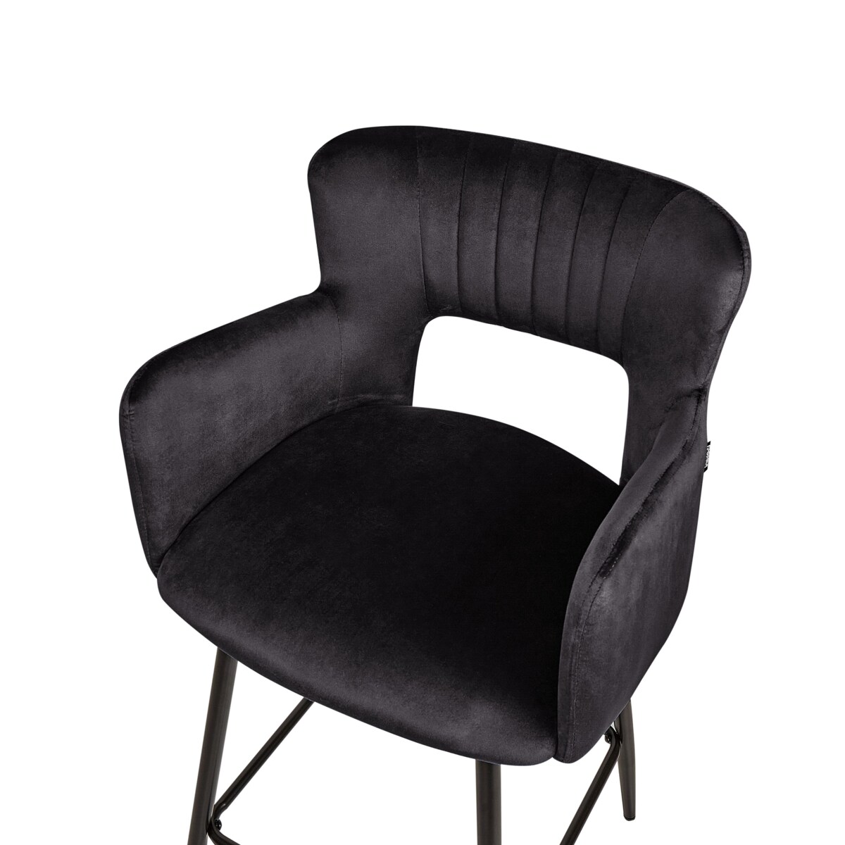 Zestaw 2 krzeseł barowych SANILAC Welur Czarny
