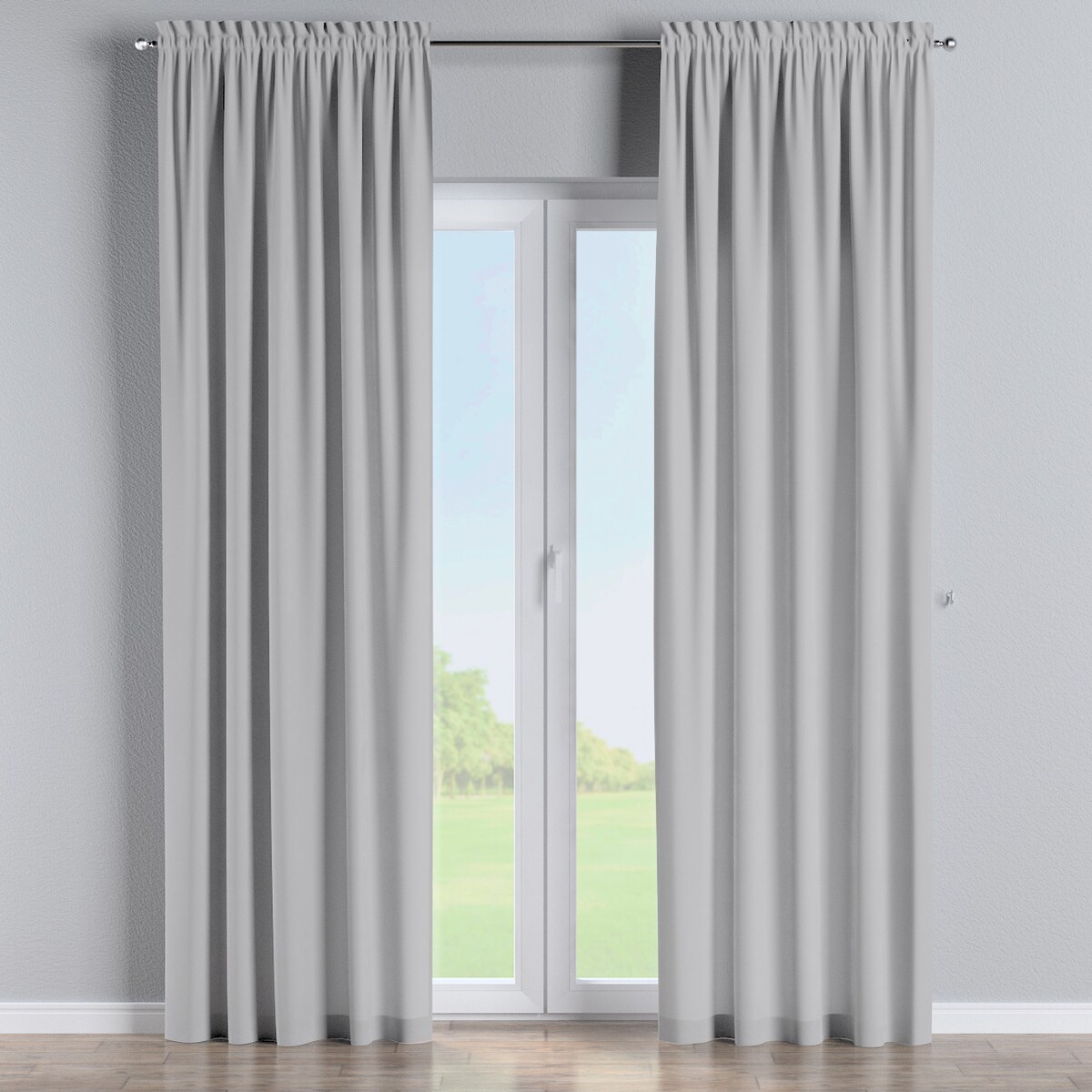 Zasłona na kanale z grzywką 1 szt. 130x245 srebrny