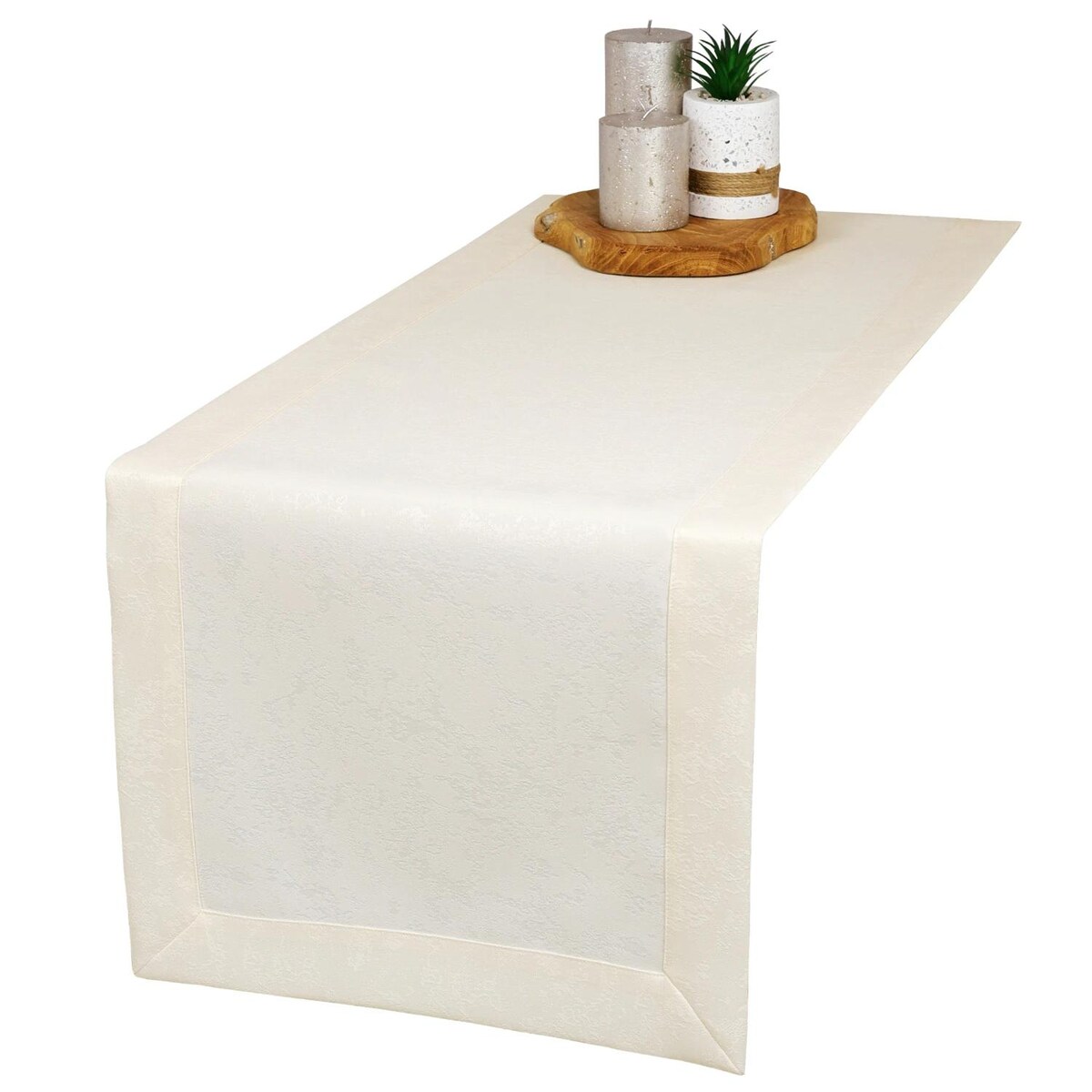 Bieżnik Marmurek ecru (377) O5 - 40x120 cm - ecru