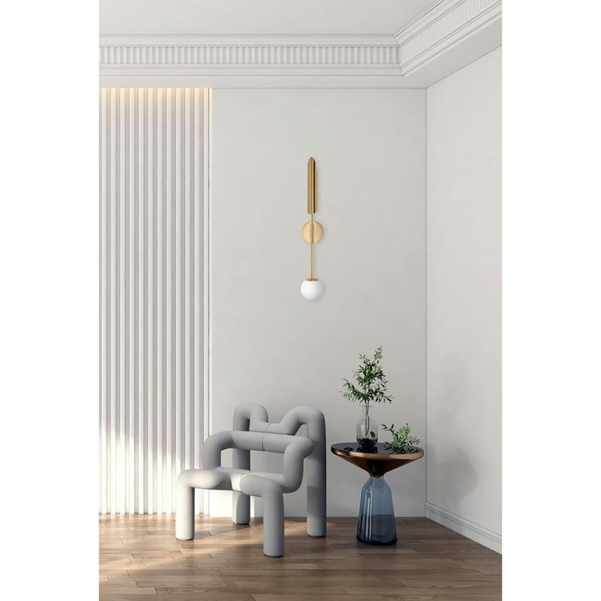 Lampa ścienna LUCCA złota 69 cm
