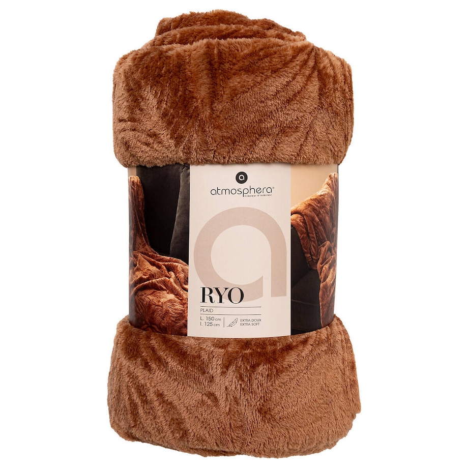 Koc we wzór liści RYO, 125 x 150 cm