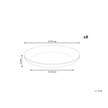 Zestaw 8 dużych talerzy COSTMARY Kamionka Szary