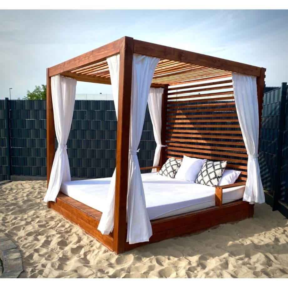 Zasłony tarasowe do altany BIAŁE 140x250 gotowe na taśmie tunel wodoodporne od słońca