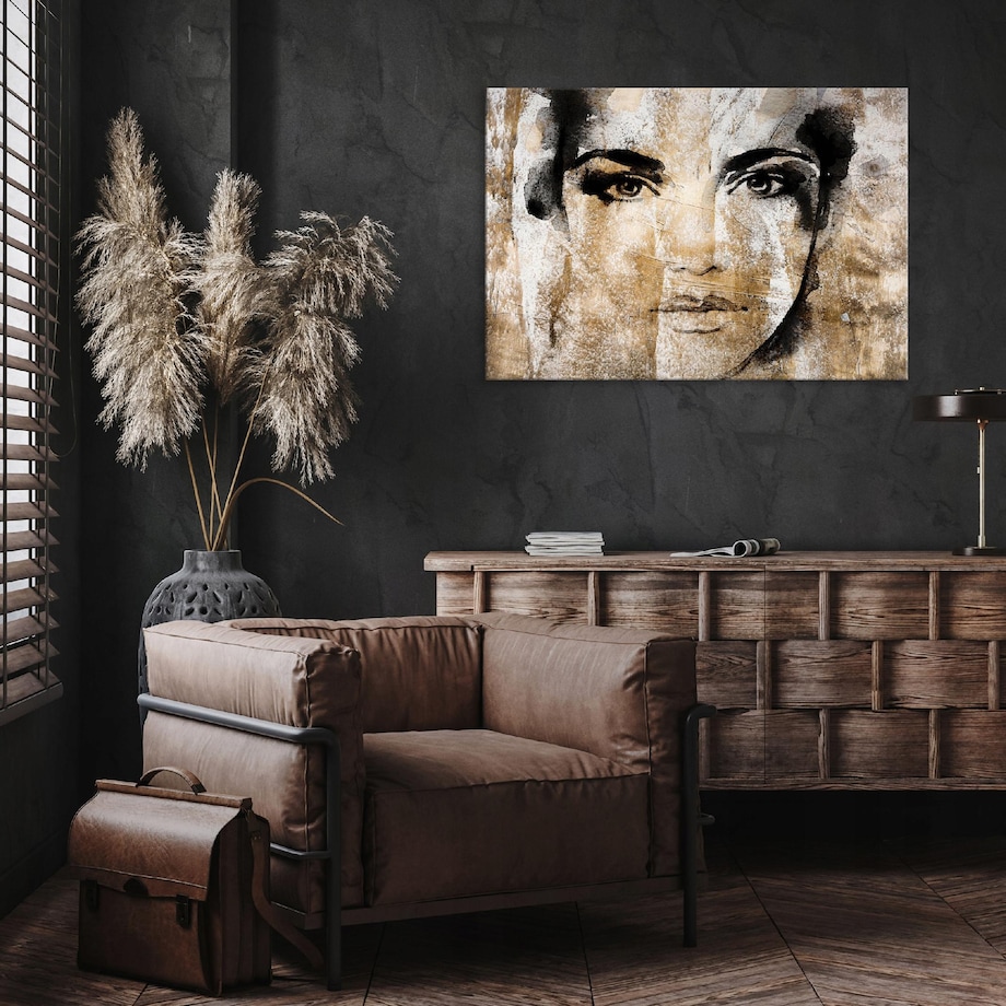 Obraz Na Płótnie Ścianę TWARZ KOBIETY Portret Duży Do Sypialni 120x80