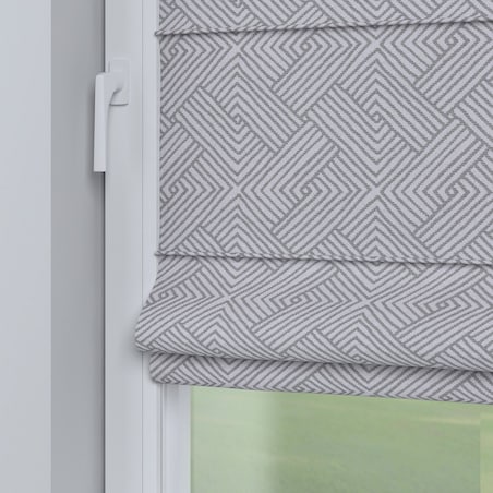 Roleta plisowana rzymska Sycylia, szare wzory geometryczne, Sunny