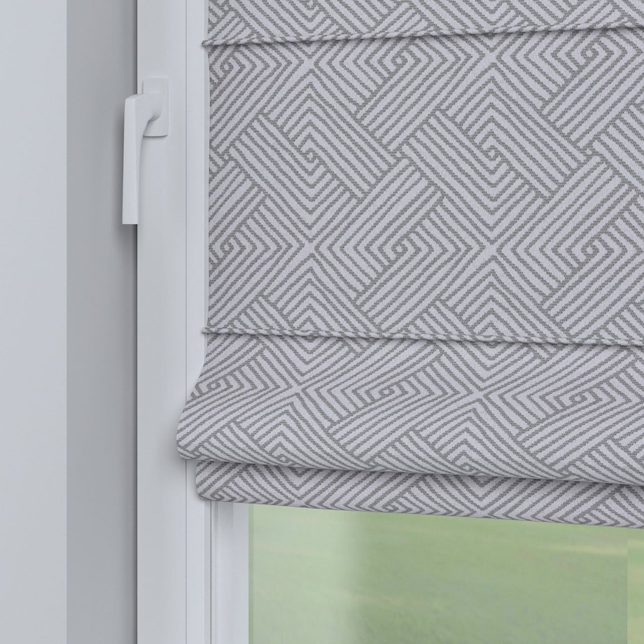 Roleta plisowana rzymska Sycylia, szare wzory geometryczne, Sunny