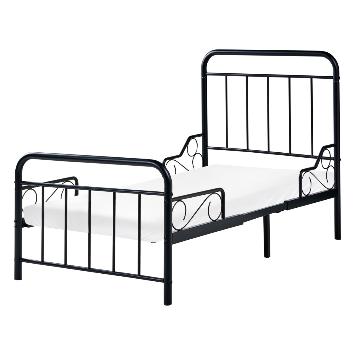 Rozsuwane łóżko dziecięce Metal ANAIS 90 x 200 cm Czarny