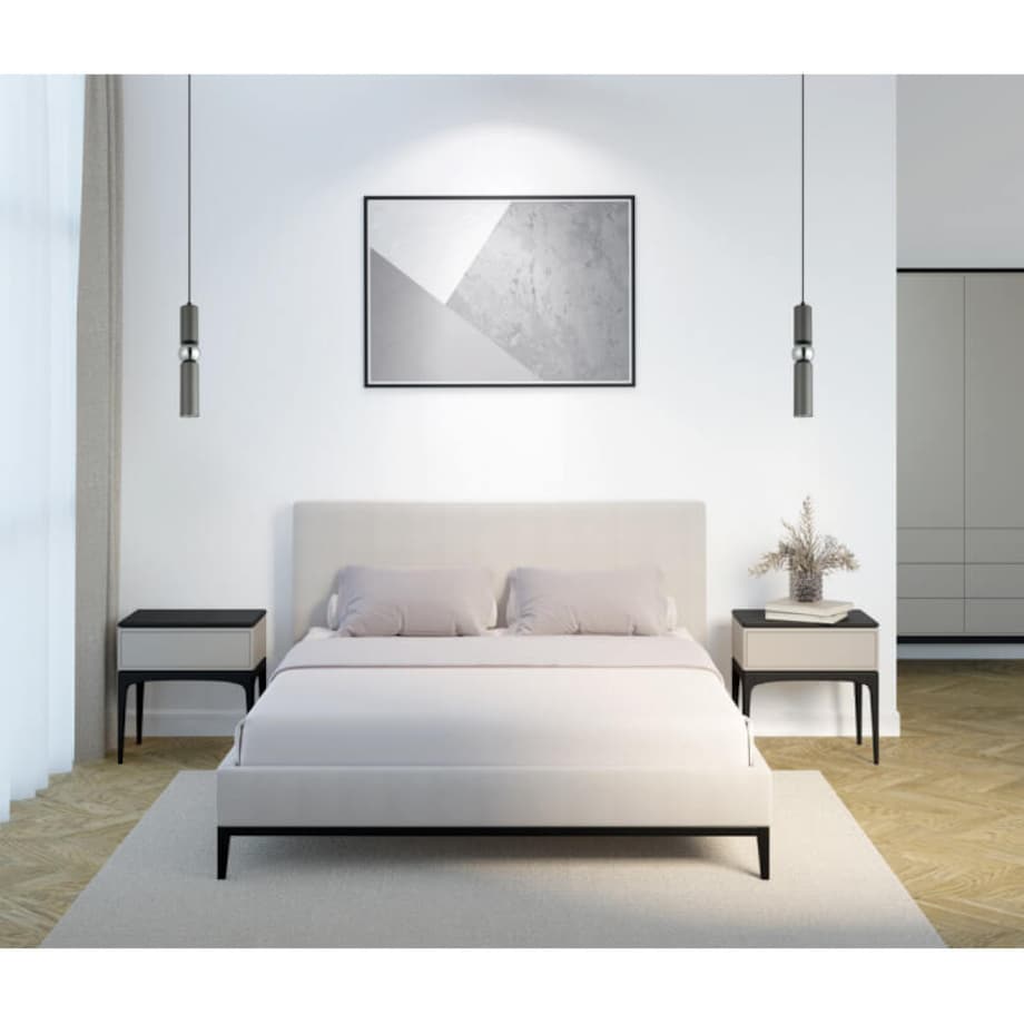 Wisząca lampa pokojowa Isidora minimalistyczna tuba szara