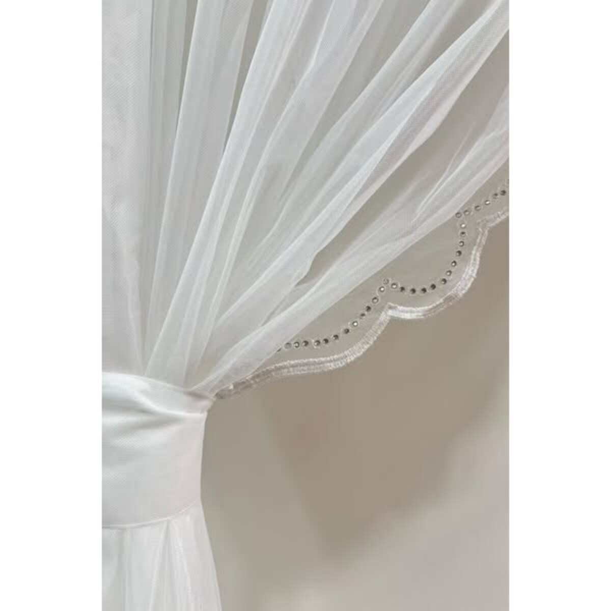 firana kryształowa z szyfonu "aurelia" | taśma 400x160 biała