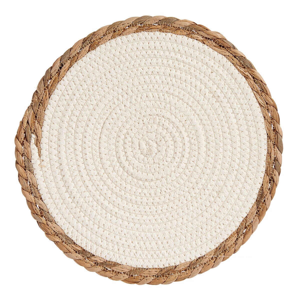 Podkładka pod talerz, z plecionką z trawy morskiej na brzegach