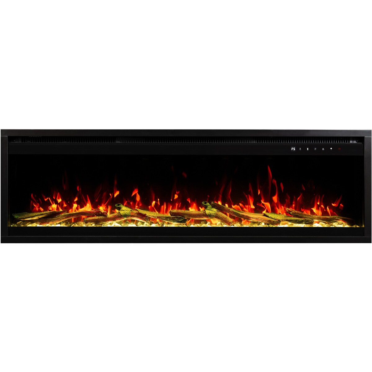 Kominek elektryczny AFLAMO Royal PRO 120 - ścienny i do zabudowy - 120x38x16 cm - kominek LED z funkcją grzania 750/1500 W