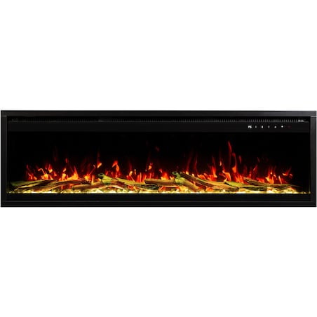 Kominek elektryczny AFLAMO Royal PRO 120 - ścienny i do zabudowy - 120x38x16 cm - kominek LED z funkcją grzania 750/1500 W