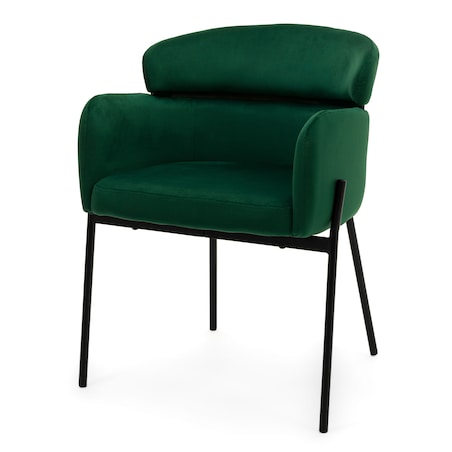 Krzesło tapicerowane welurowe do salonu BOLZANO zielone