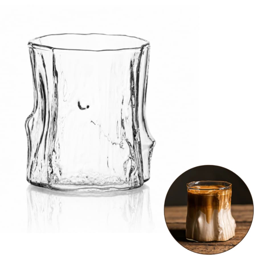 Szklanka 100ml Falowana, wzór drewna 1 szt do kawy, drinków, whiskey SZK208