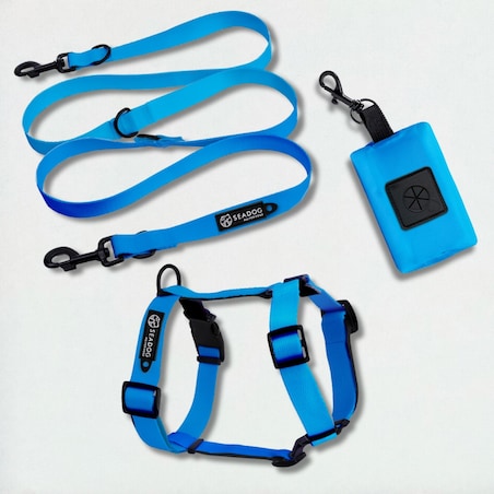 Zestaw: szelki guard, smycz i saszetka na kupoworki, rozmiar M