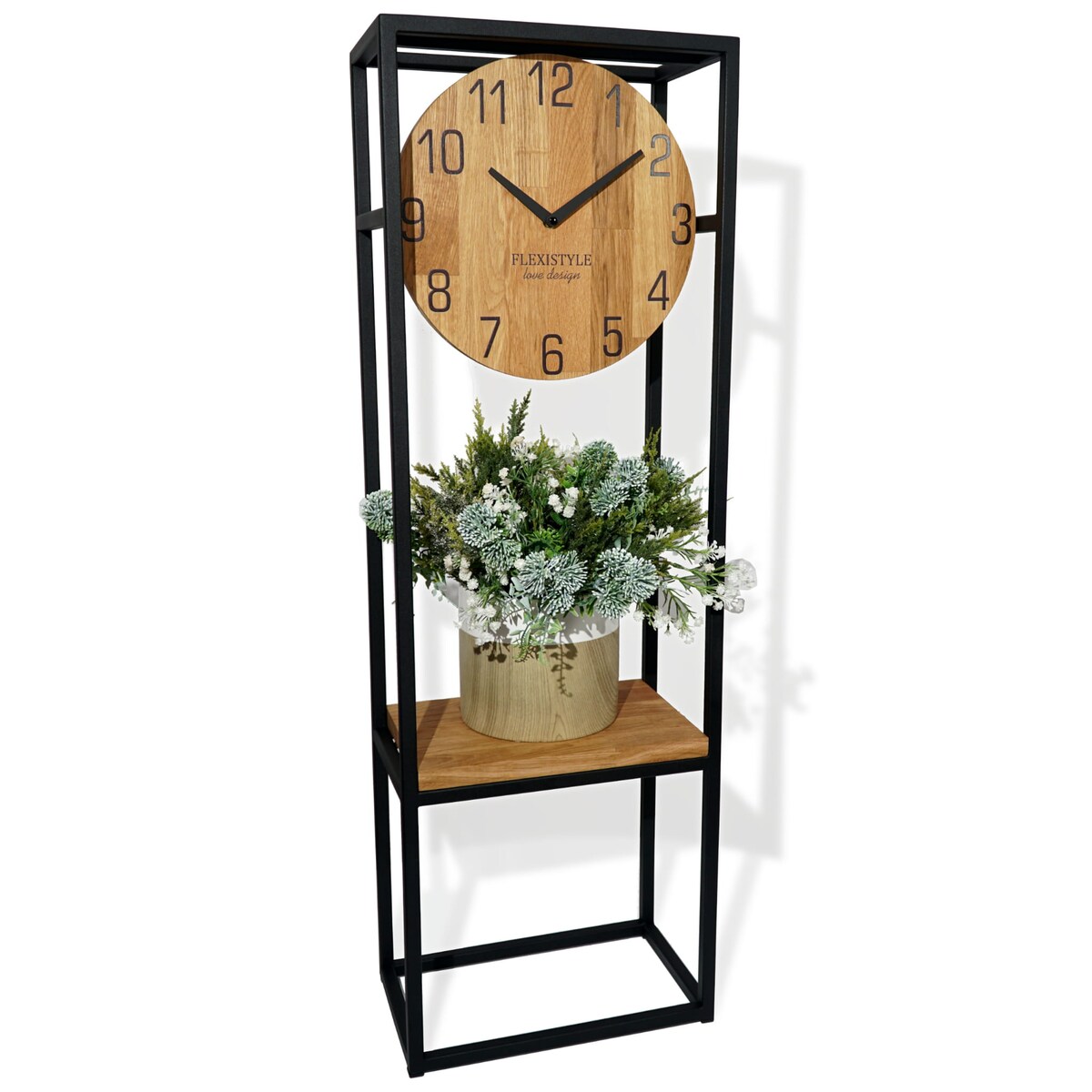 Zegar stojący w konsoli loft dębowy 100cm