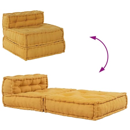vidaXL Modułowa sofa, żółty, 70x70x54, tkanina
