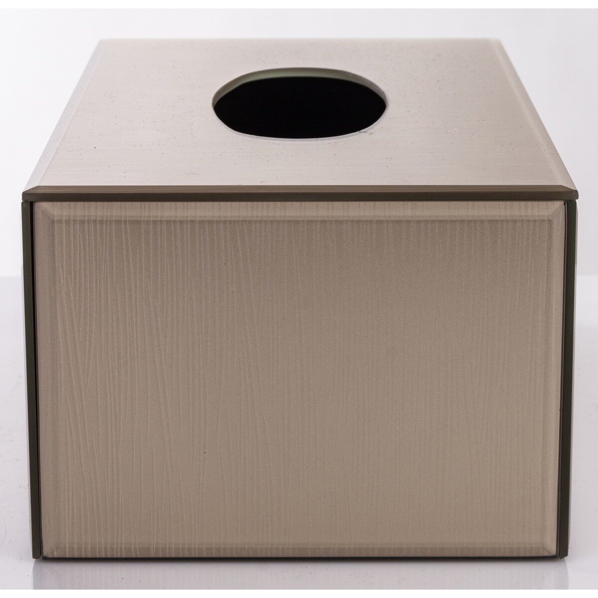 Pudełko na chusteczki 10,5x25,5x14,5 cm szklane szampańskie