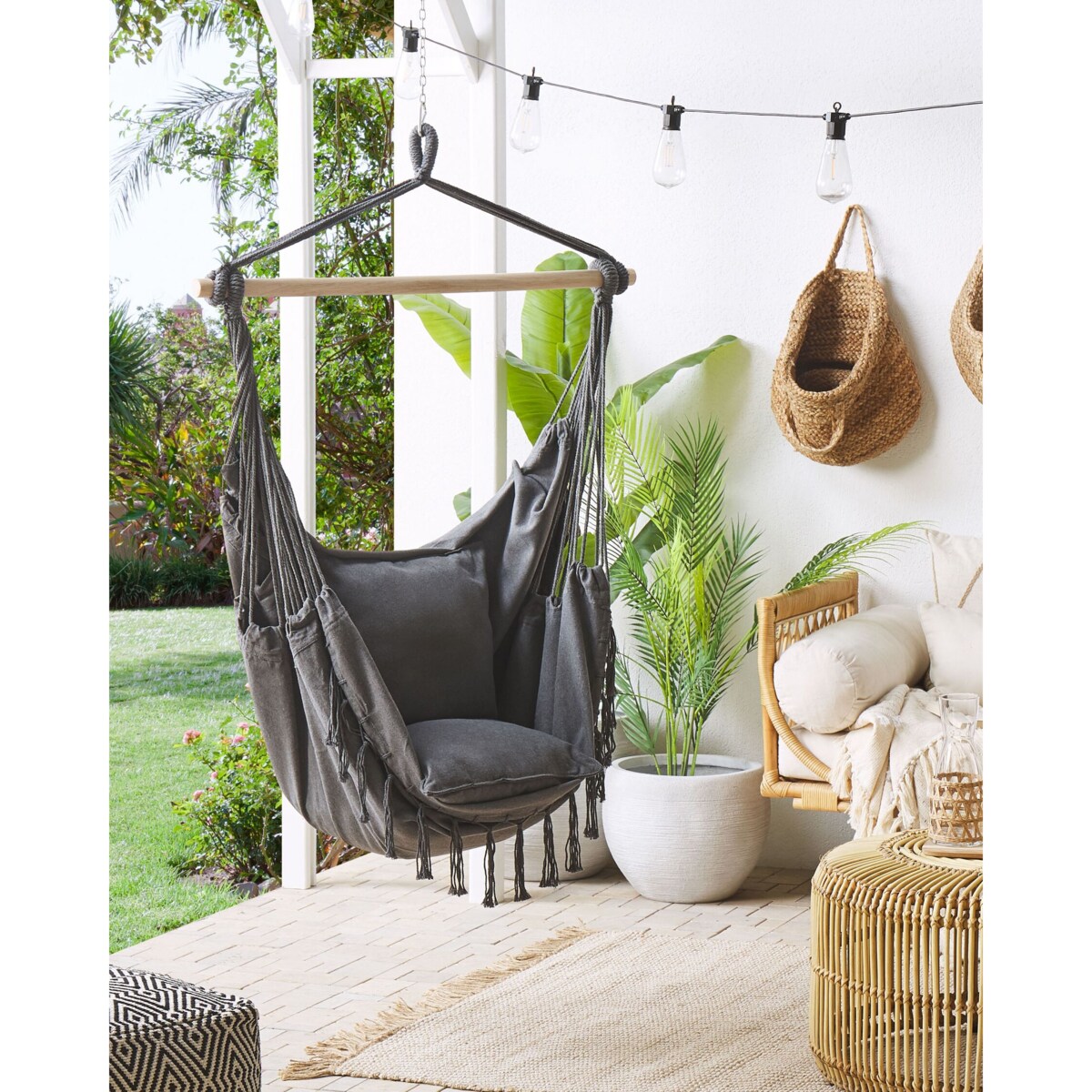 Fotel wiszący BONEA Bawełna Szary