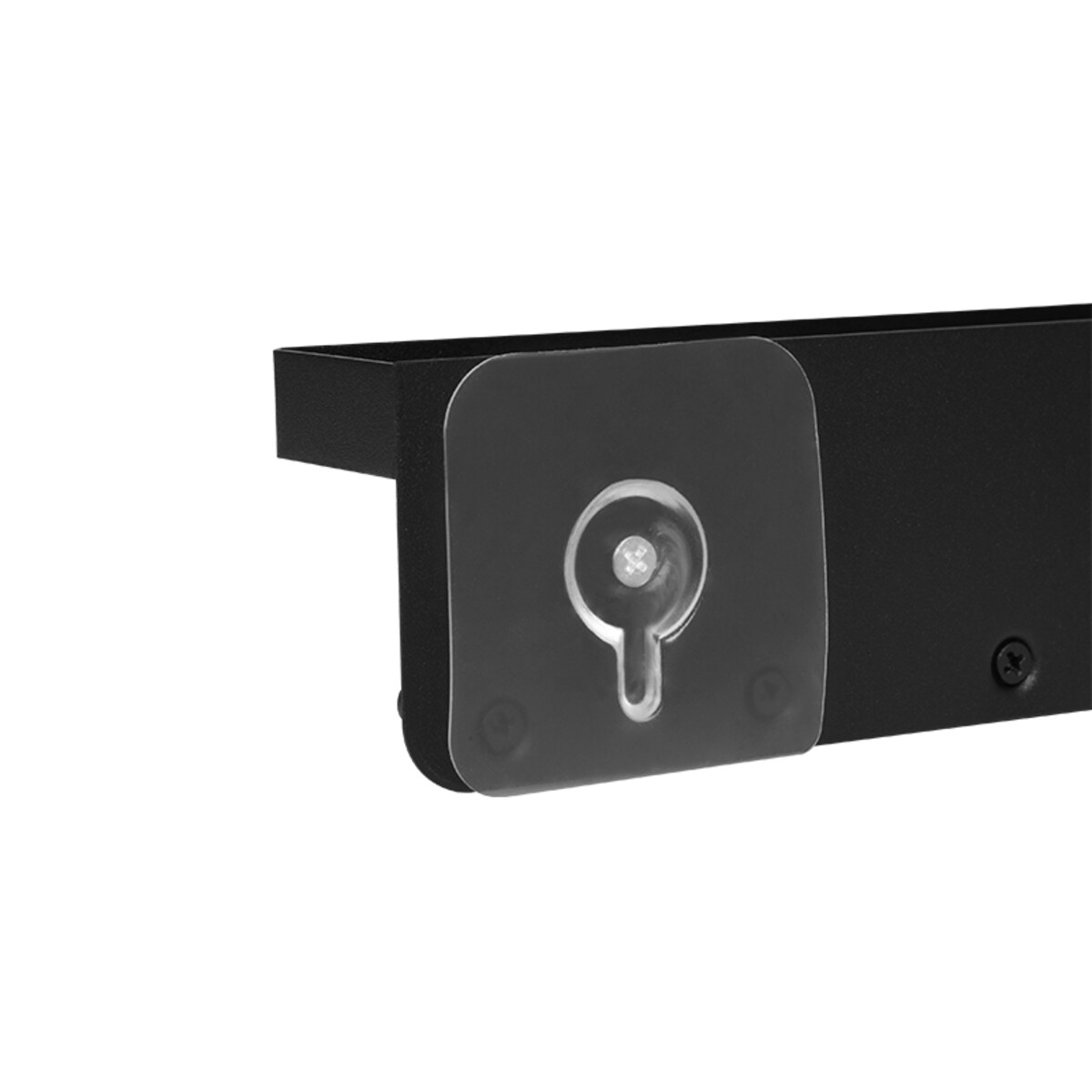 Wieszak ścienny z półką na klucze akcesoria czarny metalowy haczyki