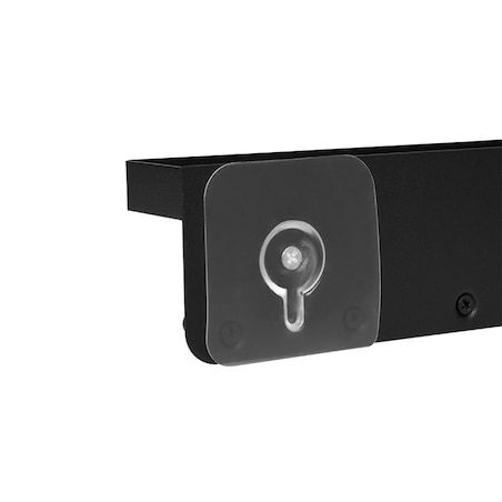 Wieszak ścienny z półką na klucze akcesoria czarny metalowy haczyki