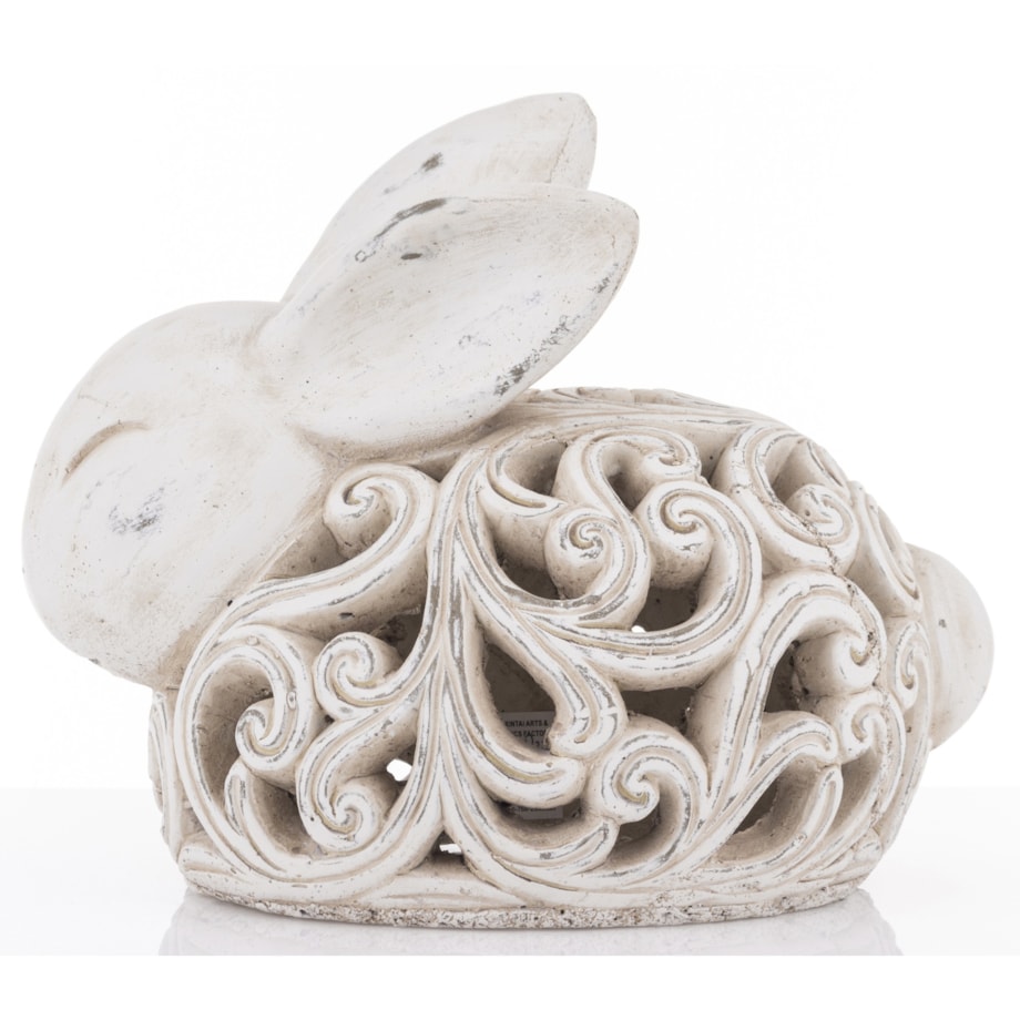 Dekoracja - królik ażurowy 21x16x26 cm BEŻOWY