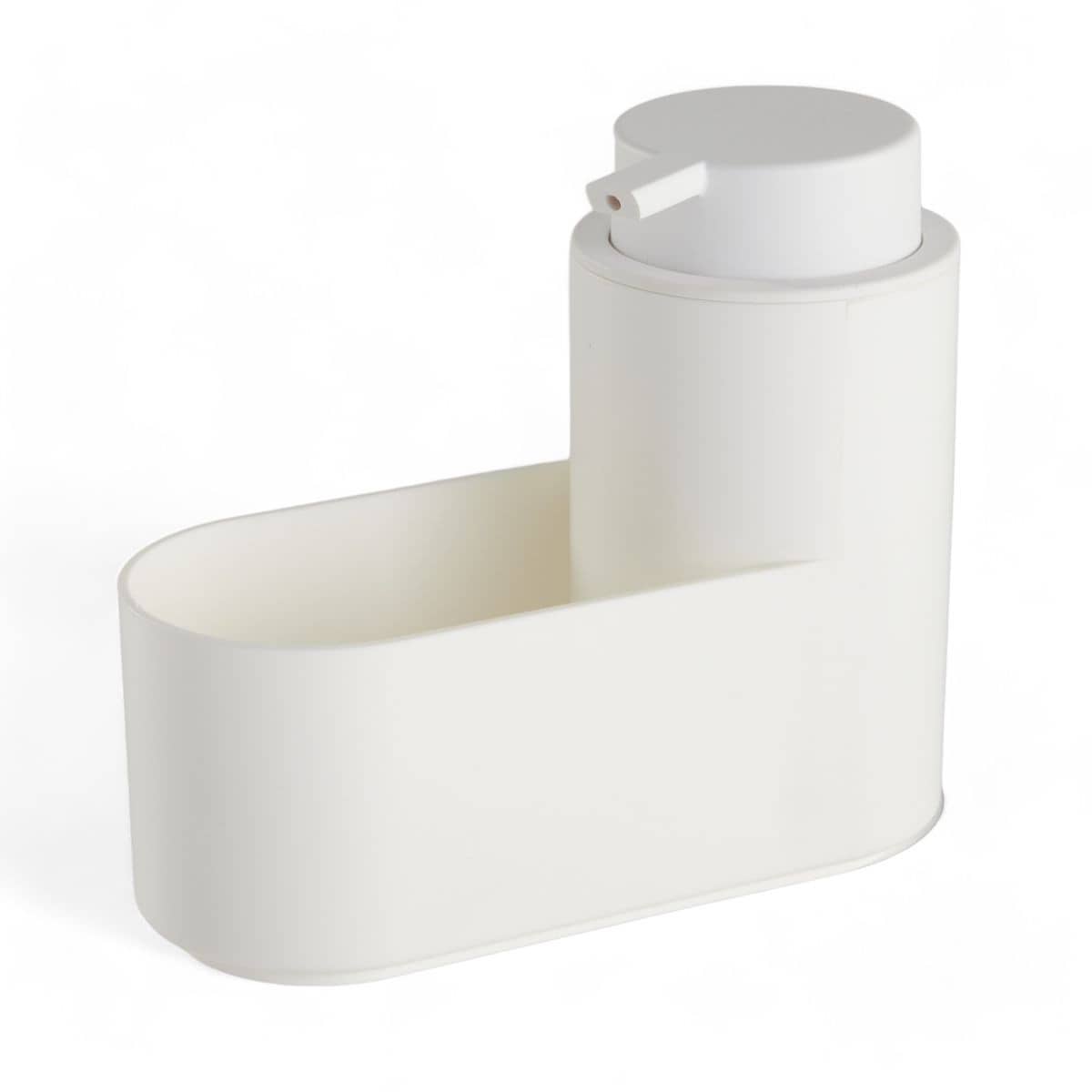 Dozownik na mydło 300 ml i gąbkę 14,5x7,4x16,5 cm MAMUTA biały