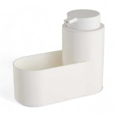 Dozownik na mydło 300 ml i gąbkę 14,5x7,4x16,5 cm MAMUTA biały