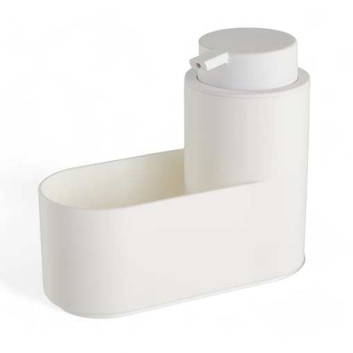 Dozownik na mydło 300 ml i gąbkę 14,5x7,4x16,5 cm MAMUTA biały