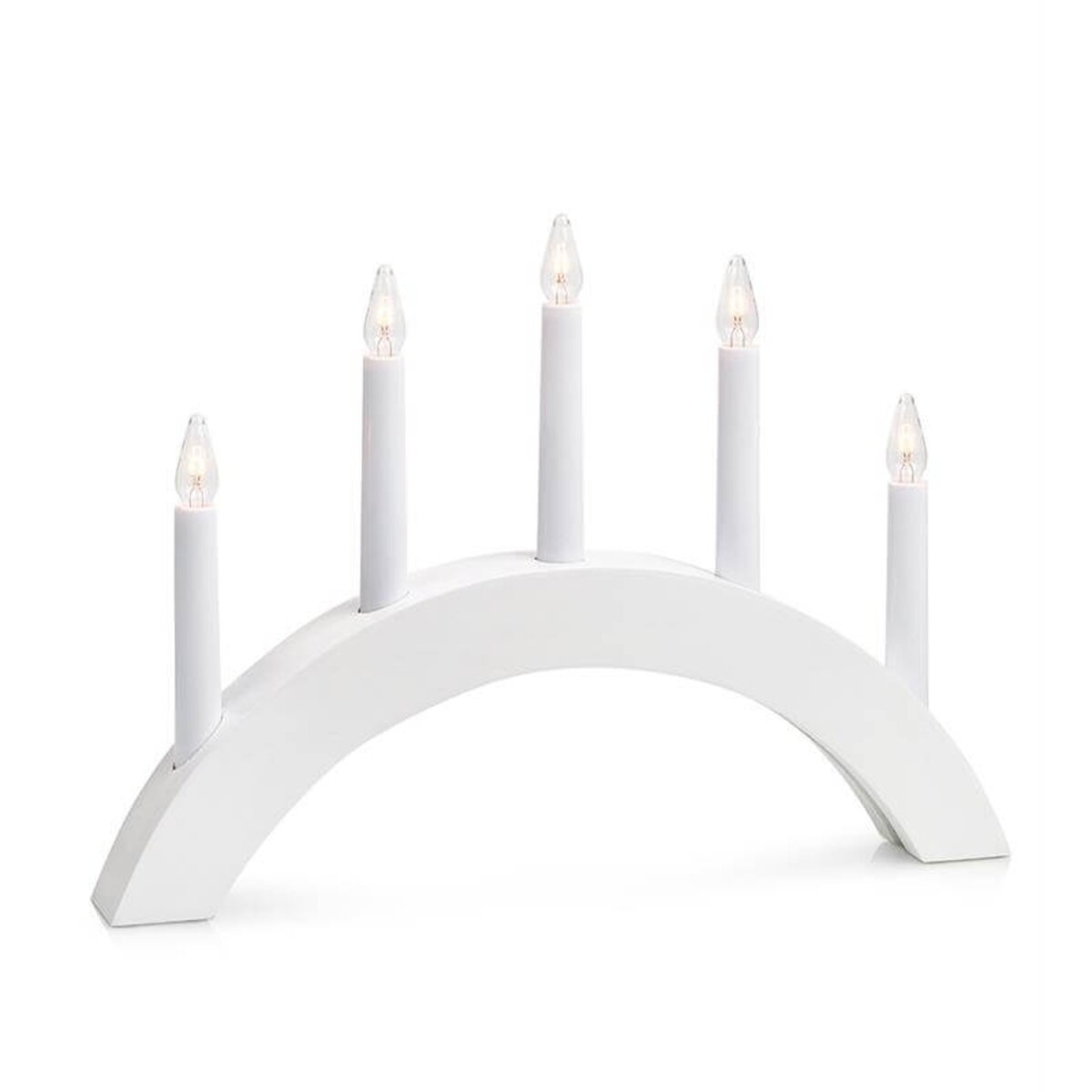 Świecznik świąteczny drewniany Atle na stolik biały