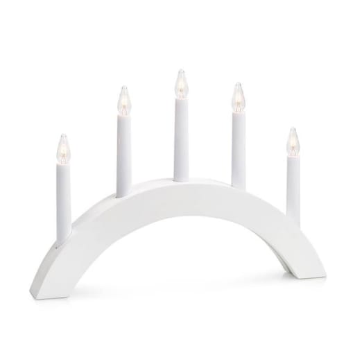 Świecznik świąteczny drewniany Atle na stolik biały