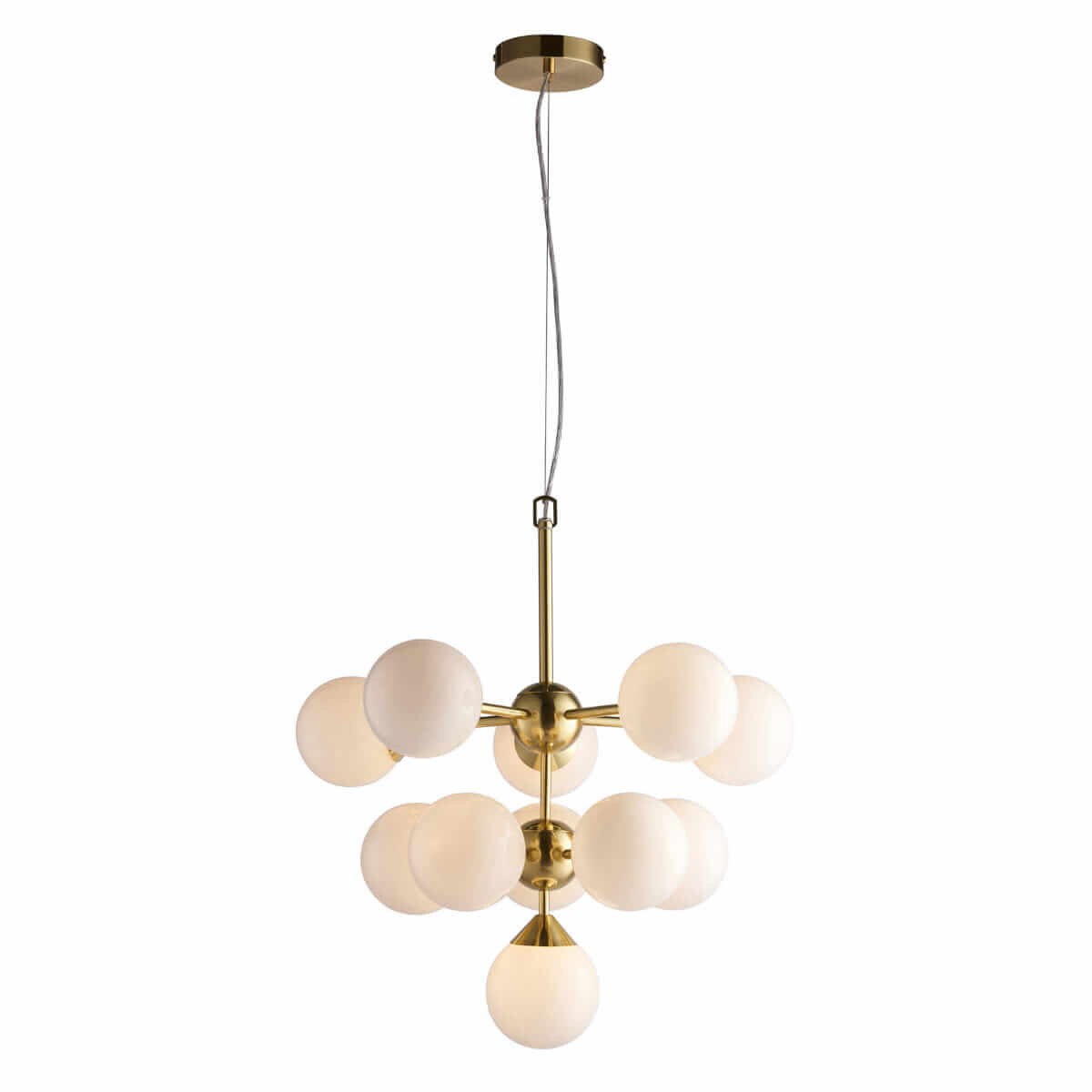 Zwieszana lampa do salonu Oscar 76500 Endon molekuły złota biała