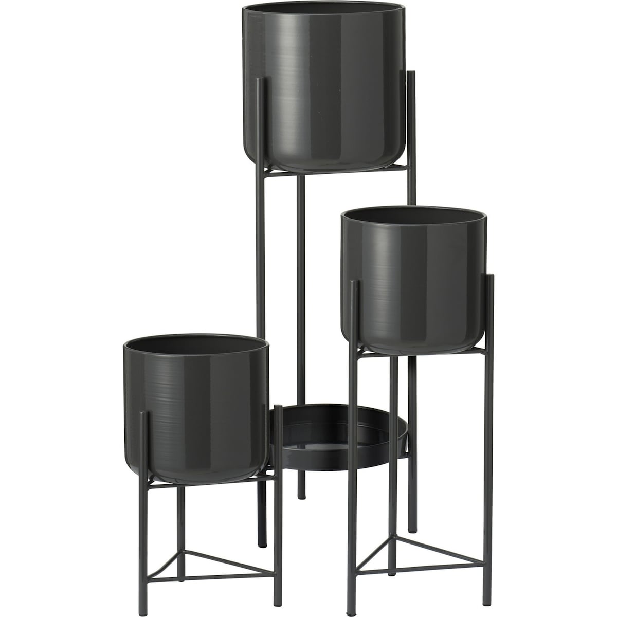 Kwietnik metalowy loftowy z 4 osłonkami 60/45/32x19/17x19/17 cm NARDO-2 antracytowy