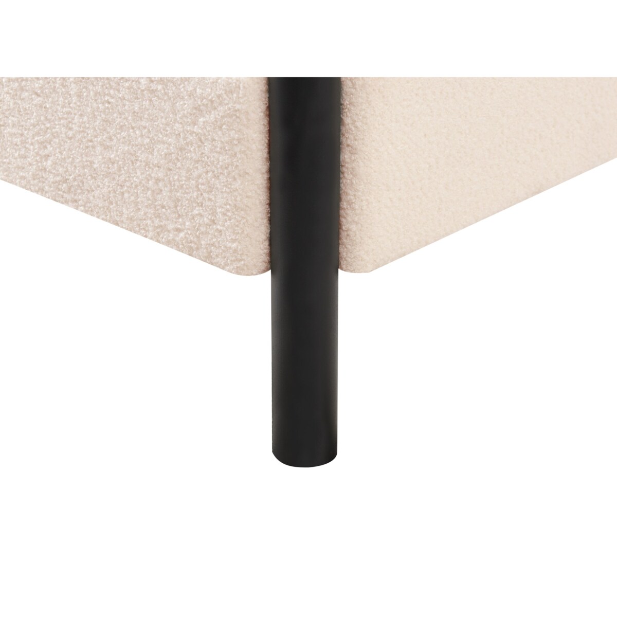 Łóżko z baldachimem Boucle DANNEMOIS 140 x 200 cm Beżowy