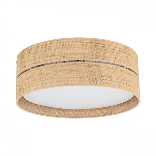 Lampa sufitowa plafon TK Lighting CALMA 450 45 cm boho biała z rafią 4xE27