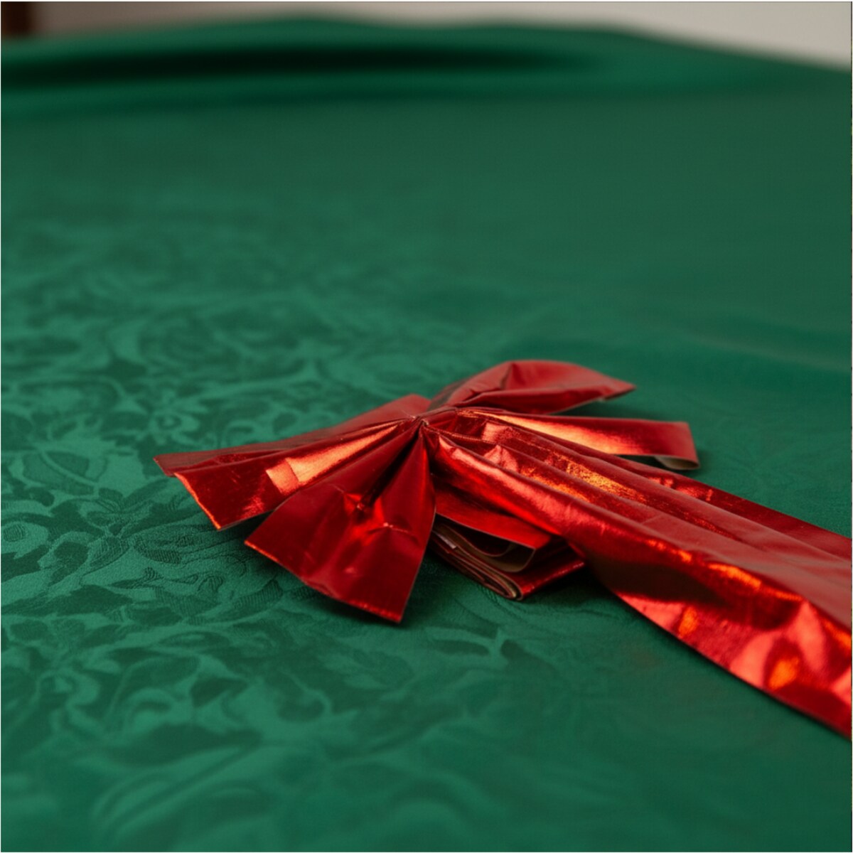 Świąteczna Kokarda Na Drzwi 4,3 M Czerwona Długa Dekoracja 34X40 Cm