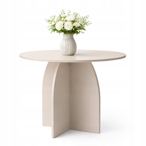 Stół do Jadalni Salonu BAMBI Okrągły 100 cm Kaszmir Styl Japandi PREMIUM