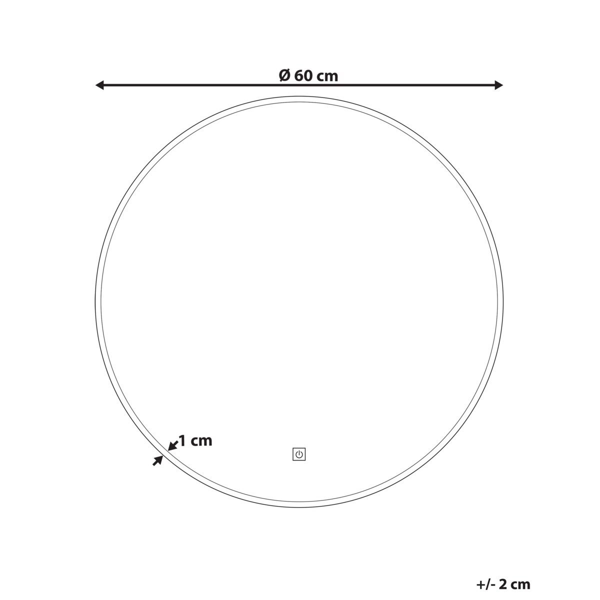 Okrągłe lustro ścienne LED ø 60 cm srebrne CALLAC