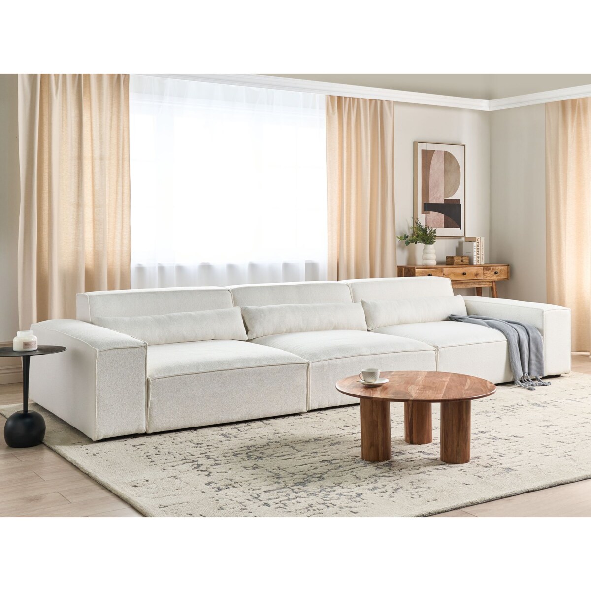 Sofa modułowa HELLNAR Boucle Złamana biel dla 3 osób