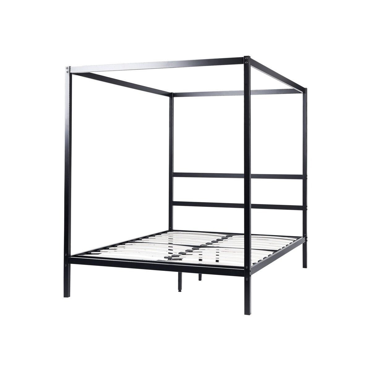 Łóżko metalowe z baldachimem 160 x 200 cm czarne LESTARDS