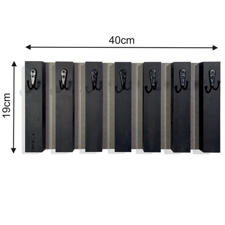 Drewniany wieszak na klucze Lamele 40cm czarny