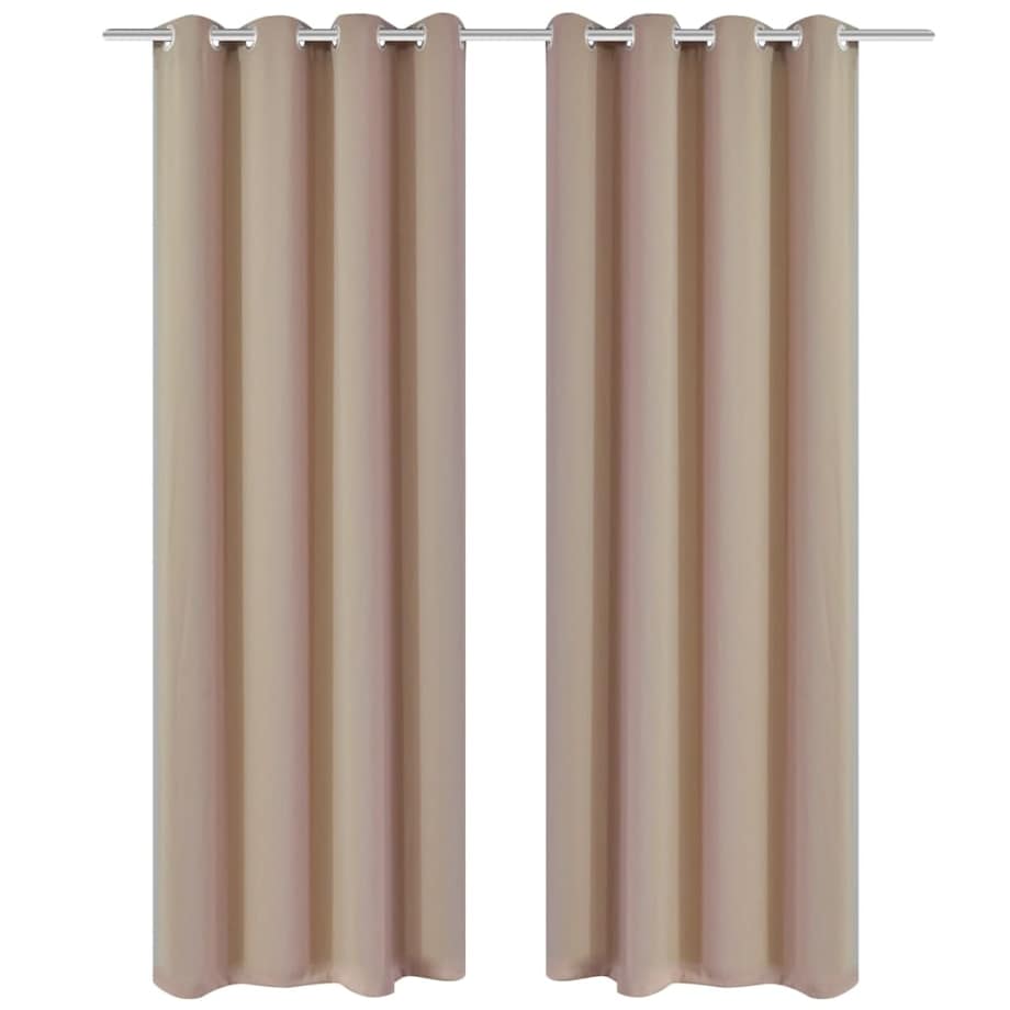 vidaXL Zasłony zaciemniające, kremowe 135x245 cm, 2 sztuki