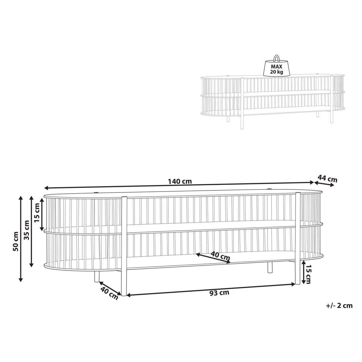 Szafka RTV BIRSON Czarny