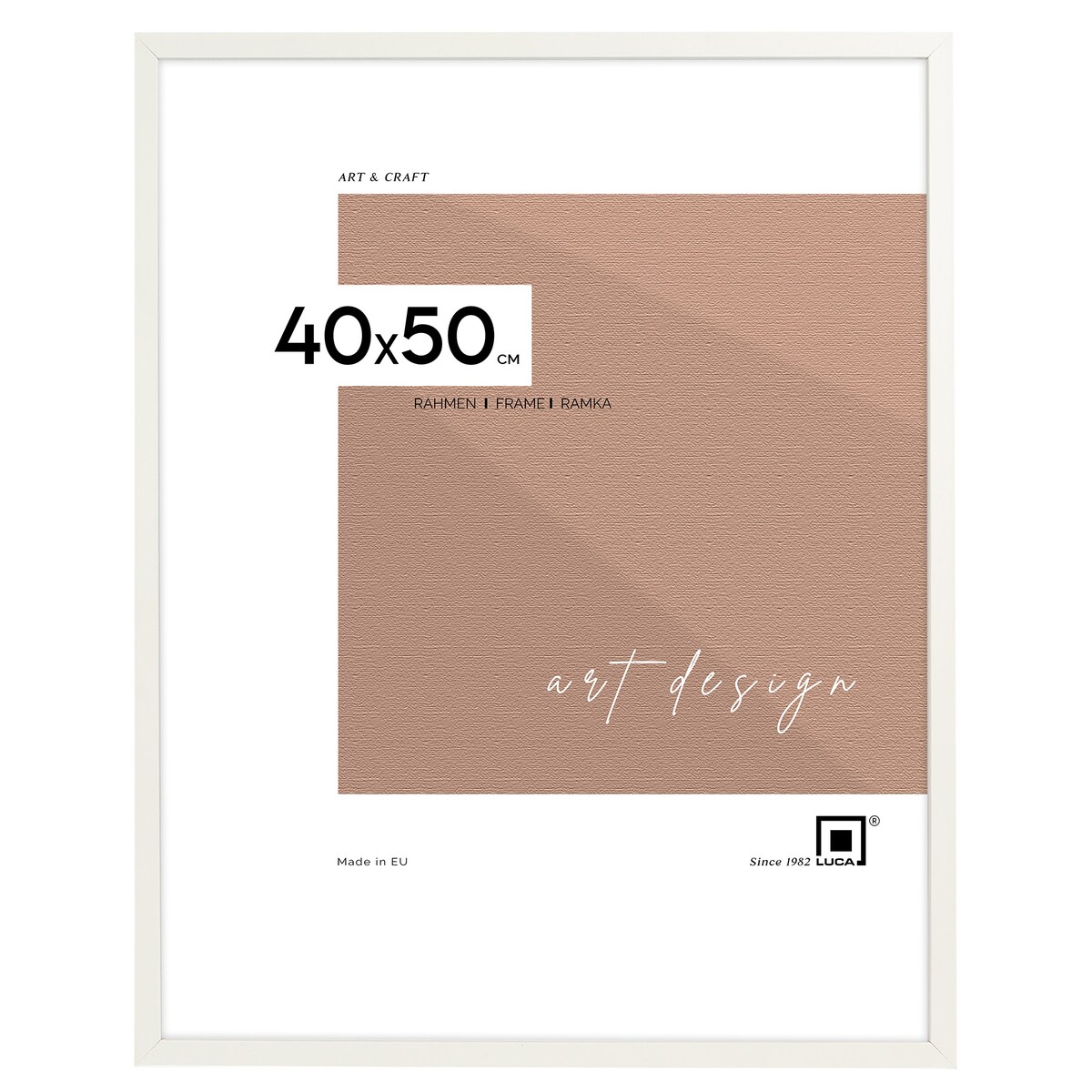 Biała ramka na zdjęcia 40x50 cm wisząca poziom pion rama MDF z plexi klasyczna ramka