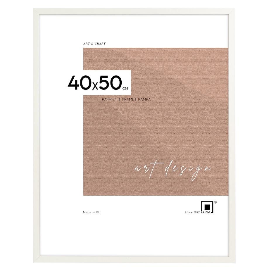 Biała ramka na zdjęcia 40x50 cm wisząca poziom pion rama MDF z plexi klasyczna ramka