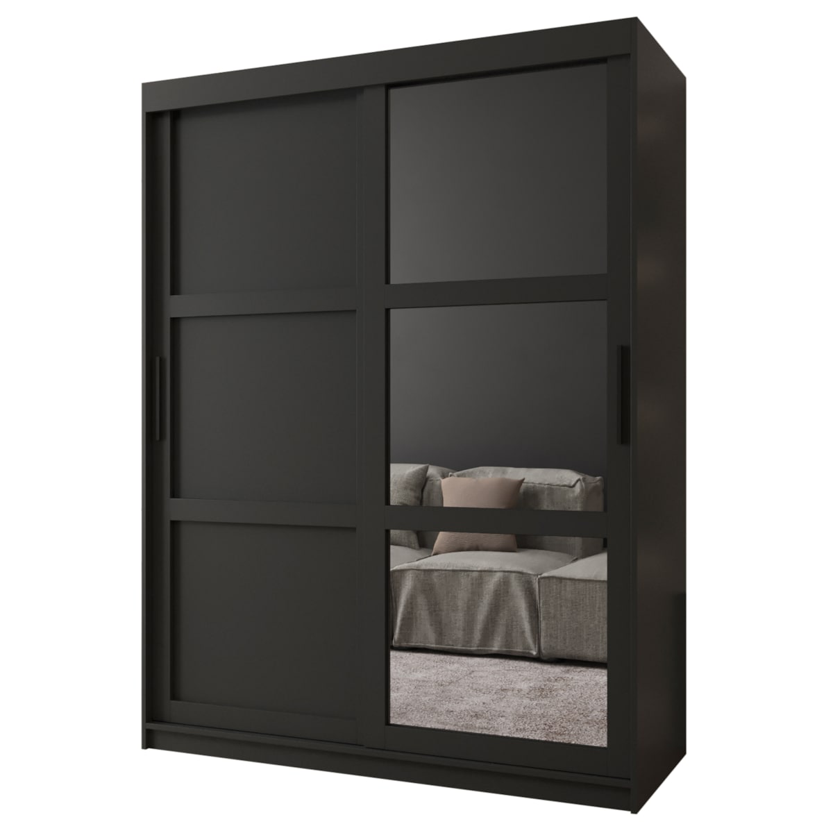 Szafa przesuwna Garderoba MIROR 3 150 czarny