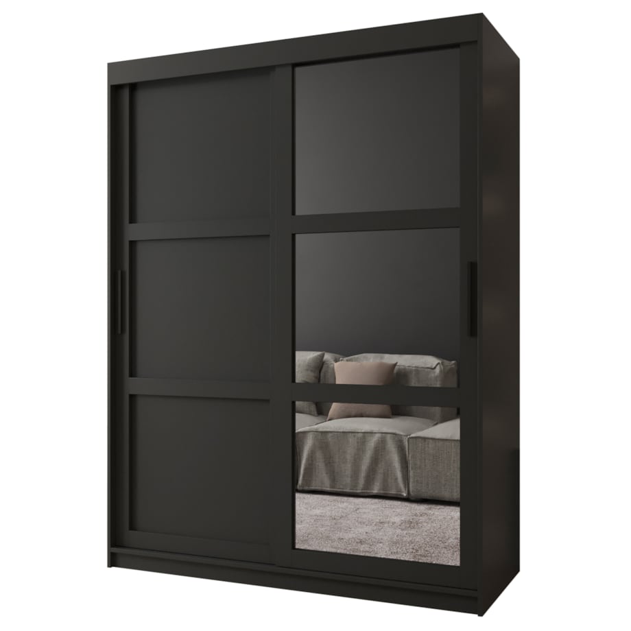 Szafa przesuwna Garderoba MIROR 3 150 czarny